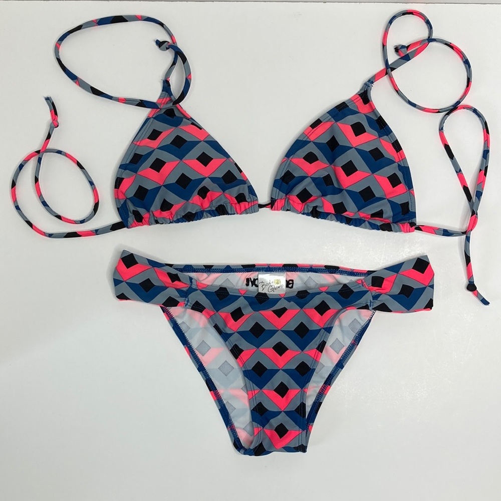 Body Glove | Bikini | Black/Gray/Blue/Pink Print | Size XS bottom & M top